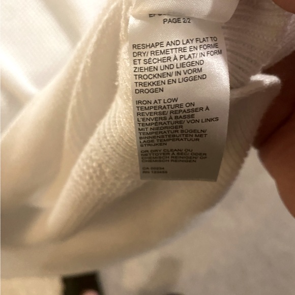 Lord & Taylor White Long Sleeve Knit Sweater with Button Embellishments - Picture 8 of 8